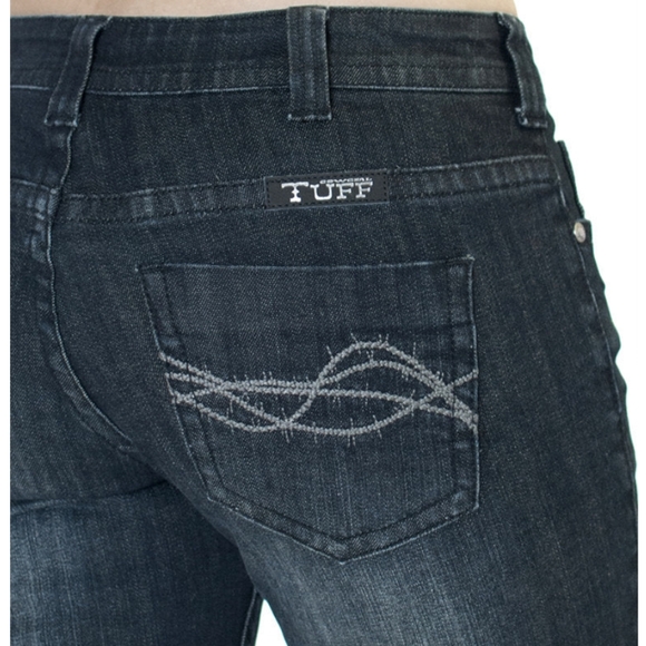 COWGIRL TUFF "Forever Tuff" bootcut natural waist darkwash jeans 26x35L - Picture 5 of 16